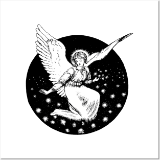 Angel  vintage Drawing Posters and Art